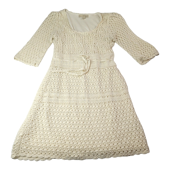 Forever 21, Vintage Boho Crochet Grannycore Dress - Ivory - Picture 2 of 16